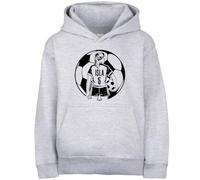 Fringoo Personalised Football Hoodie for Boys Cotton Rich Soft Hooded Sweatshirt for Kids Jumper with Kangaroo Pocket (UK, Age, 12 Years, 13 Years, Regular, GREY- Ball Girls)
