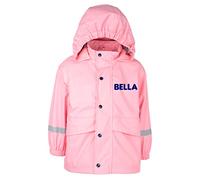 Fringoo - Personalised Kids Raincoat - Pink Waterproof Jacket For Kids - Age 5/6 Years - Personalised Name Tag - Machine Wash - Lightweight Coat
