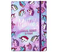 Fringoo Personalised Weekly Planner for Kids and Teenagers Secret Diary for Girls and Boys Large Journal 53 Weeks Planner + 80 Pages Notebook (Pastel Unicorns)