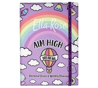 Fringoo Personalised Weekly Planner for Kids Secret Diary for Girls Large Journal 53 Weeks Planner + 80 Pages Notebook Gift for Girls (Aim High Dream Big)