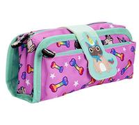 Fringoo Sillicone Patch Kids Pencil Case 2 Zipped Compartments Funny Large Stationery Pouch for Teenagers School University (Pugicorn)