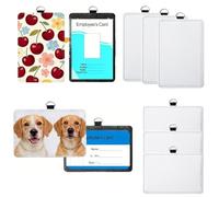 Frinnovan, 12 Pack Sublimation Blank PU Leather ID Badge Holder Bulk Heat Transfer Print ID Card Badges Name Tag Holders for DIY Office Employees (6 Packs Vertical & Horizontal)