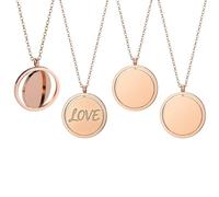 Frinnovan, 4 Pack Laser Engraving Blanks Necklace Stainless Steel Round Pendant Double Sided Rotatable Stamping Necklaces for DIY Jewelry Making Crafts Silver, 4 Pack, Stainless Steel, 0