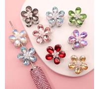 Frinnovan, 8 Packs Rhinestone Beads for Beadable Pens Crystal Large Spacer Bead DIY Earring Necklace Jewelry Making (Five Flower Beads)