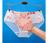 Frinza Knickers 3Pcs/Lot Lace Transparent Panties Briefs for Women Floral Mesh Female Hollow Out Low Rise Underwear Ladies Big Size M-XL(1 Pcs Khahi,PIECE_X-LARGE)