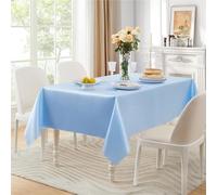 Frinza Rectangle Dining Table Cloth Tablecloth Silky Soft Satin Dining Tablecloths for Room Wedding Banquet(Blu,145x220cm)