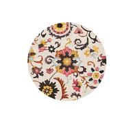 Frinza Round Carpet Rug European Style Bedroom Decoration Round Carpet Fluffy Super Soft Thick Lounge American Retro Cloakroom Rugs Home Plush Non-slip Mat(E,80x80CM)