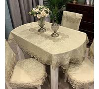 Frinza Table Runners Oval Table Cloth Satin Embroidered Fold Tea Europe Dining Cover Tablecloth Lace Art Dust Chair(F,1pcs chair cover45cm)
