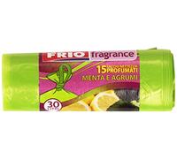 Frio Scented Rubbish Sacks, Mint and Citrus, 30 litres - 15 Pieces per Pack, [6 Packs]