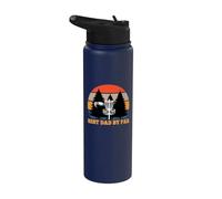 Frisbee Golf Fathers Day Funny Men Best Dad by Par Disc Golf Stainless Steel Insulated Water Bottle