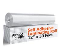 Frisco Craft Clear Vinyl Self-Adhesive Laminate 12" x 30FT Roll, Compatible with Cricut, Silhouette Cameo Portrait, Decals, Stickers, Stencils, Peel and Stick (Clear Laminate Sticker Vinyl, Glossy)