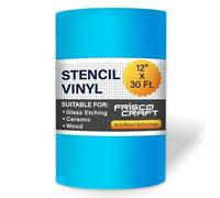 Frisco Craft Stencil Vinyl Masking Film - Compatible Stencil Vinyl for Cricut Machine, Silhouette, Cameo - Blue Removable Sheet - Easy to use, No Residue, Multi-Purpose (12” x 30ft)