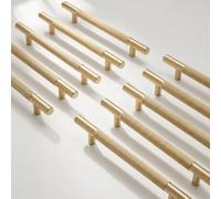 Frisco Eclipse Pack 10 X Satin Brass Knurled T Bar Pull Handle - 160mm C/c