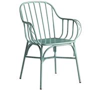 frisco metal garden armchair in retro light blue