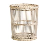 frisco rattan and bamboo washed waste bin in rustic white