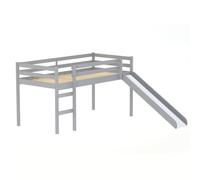 frisco wooden mid sleeper bunk bed with slide in grey