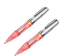 Frishare Pen Light, Light Up Pen with Light, High Brightness Ballpointpen Barrel with Silent Slide Button- LED Penlight for Waiters, Nurse and Night Shift Workers for Writing in The Dark- 2Pack- Red