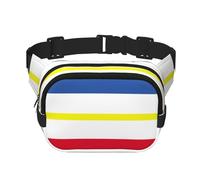 Frisian flag Square double - layer fanny pack with adjustable shoulder strap - travelling fanny pack - perfect for outdoor sports, Flag Of The Canton Of Mecklenburg, One Size