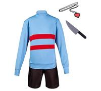Frisk Cosplay Costume Chara Jumper Plastic Knife Game Sans Merch | Uniform Suits Full Set, Accessories Outfits, Halloween Carnival, Comic Convention Party, Props, Casual Hoodie