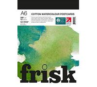 Frisk Watercolour Paper Pad 300gsm 100% Cotton Cold Pressed/Not 12sheets A6, White (23195006)