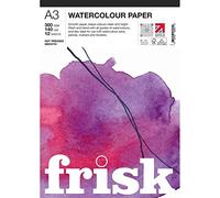 Frisk Watercolour Paper Pad 300gsm Hot Pressed/Smooth 12sheets A3, White, 23193503