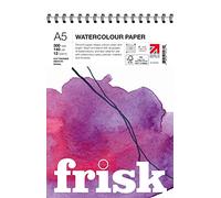 Frisk Watercolour Paper Spiral 300gsm Hot Pressed/Smooth 12sheets A5, White