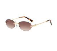 frissin Oval Rimless Sunglasses Womens UV400 Protection Gradient Lenses Gold Metal Temples Luxury Ladies Sun Glasses Minimalist Sunnies Outdoor Street Travel Party Holiday