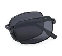 frissin Portable Folding Polarized Sunglasses for Men Women Square Metal Frame Sunglasses Night Vision Eyewear Driving Glasses