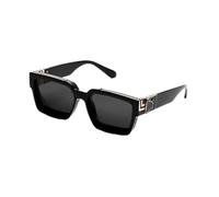 frissin Retro Black Small Thick Rectangle Sunglasses for Man Women Famous Square Black Millionaire Shades 90s Glasses