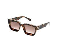 frissin Retro Tortoiseshell Thick Rectangle Sunglasses for Man Women Brown Gradient Lenses Gold Edge 90s Glasses