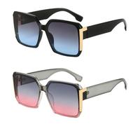 frissin Square Oversized Sunglasses Womens UV400 Protection Large Frame Gradient Lenses Luxury Ladies Sun Glasses Retro Female Sunnies Outdoor Street Travel Party Holiday