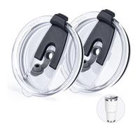 FristChoice 30oz Tumbler Replacement Lids 2 Pack,Fit of Inner Diameter 3.7 to 3.73 INCH Tumbler Cup,Spill Proof Splash Resistant Tumbler Lids Silicone Flip Covers BPA-free.
