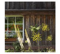 FRISTI 3PCS Acrylic Bees Decor Bumblebee Silhouette Wall Signs Decorations For Garden Or Indoor Wall Craft Embellishment DIY Home Decor (B)
