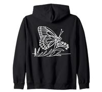 Fritillary Line Art Entomologist Zip Hoodie