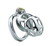 Fritosy Male Chastity Device Locked Cage, Stainless Steel Cock Cage Penis Ring Cage for Men with Lock and Key(1.57" Arc Penis Ring)