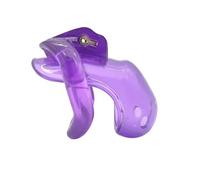 Fritosy Male Chastity Devices Locked Cage, Purple Resin Breathable Adjustable Comfortable Cock Cage with 4 Size Rings Sex Toy for Men (Standard)