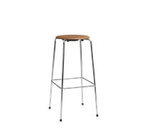 Fritz Hansen High Dot Bar Stool H76 4-leg Chrome/ Leather