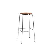 Fritz Hansen High Dot Bar Stool H76 4-leg Chrome/ Walnut