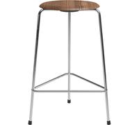 Fritz Hansen High Dot counter stool 3 legs Walnut-chrome