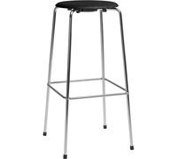 Fritz Hansen High Dot Bar Stool H76 4-Leg Chrome/ Black Ash Wood