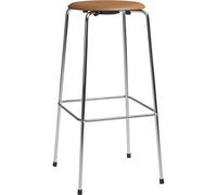 Fritz Hansen High Dot bar stool Wild leather walnut-chrome