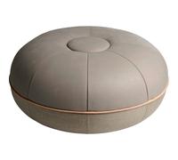 Fritz Hansen - Pouf Small, Top Part Leather / Light Grey - Light Grey