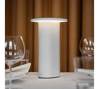 Fritz Hansen Solae LED rechargeable table lamp, white, aluminium, IP44