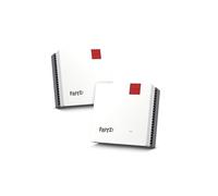 Fritz!Mesh Set 1600 Set of 2 (2 x Fritz!Repeaters, Ideal for Internet Routers or Fibre Optic Modem (ONT), WLAN Coverage for 3-5 Rooms, Wi-Fi 6 with up to 3,000 Mbps, German Version