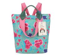 Fritzi x Frida Kahlo Ju Limited Flower Women's Canvas Backpack, with Zip, Inner Compartment, Adjustable Shoulder Straps, Short Handle, for Daily, Travel, Leisure, 34 x 50 x 18.5 cm