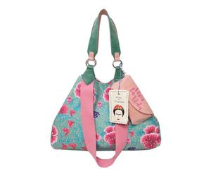 Fritzi aus Preussen Women's Fritzi x Frida Kahlo Izzy Medium Canvas Flower Green Shopper, FLOWER GREEN, One Size