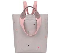 Fritzi Ju Limited Embro Bloom Women's Large Nylon Backpack City Backpack with Zip and Shoulder Strap Floral Embroidery Floral for Everyday Work Travel Leisure 19 L - Green, Beige, beige, Large
