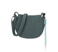 Fritzi Sue02 Suede Jacky Soft Shoulder Bag Faux Leather Women's Crossbody Handbag Festival City Vegan Suede Look Cord Pendant 22 x 23 x 9.5 cm - Anthracite - Green - Brown - Grey Blue, Soft Grey Blue