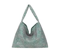 Fritzi Tonnje Hobo Slouchy Women's Large Nylon Bag Shoulder Bag Handbag Plain & Leopard Print with Zip for Everyday Shopping Leisure Travel 15L - Blue, Black, Green-Rose, Yellow-Black