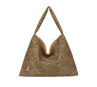 Fritzi Tonnje Hobo Slouchy Women's Large Nylon Bag Shoulder Bag Handbag Plain & Leopard Print with Zip for Everyday Shopping Leisure Travel 15L - Blue, Black, Green-Rose, Yellow-Black